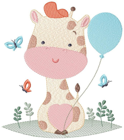 Giraffe embroidery design - Animal embroidery designs machine embroidery pattern - Baby boy embroidery file - Instant download digital file