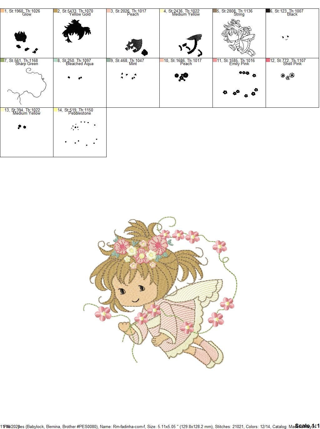 Fairy embroidery designs - Baby girl embroidery design machine embroidery pattern - Pixie embroidery file - Fairy design Instant Download Marcia Embroidery