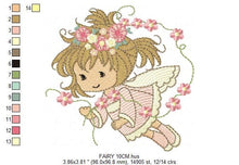 Charger l&#39;image dans la galerie, Fairy embroidery designs - Baby girl embroidery design machine embroidery pattern - Pixie embroidery file - Fairy design Instant Download
