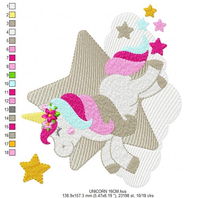Unicorn embroidery designs - Baby girl embroidery design machine embroidery pattern - Unicorns design instant download embroidery newborn