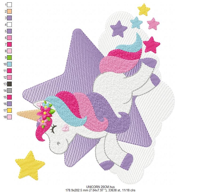 Unicorn embroidery designs - Baby girl embroidery design machine embroidery pattern - Unicorns design instant download embroidery newborn