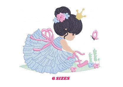 Ballerina embroidery designs - Ballet embroidery design machine embroidery pattern - instant download - Baby girl embroidery digital file