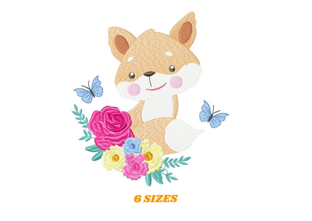 Red Fox embroidery designs - Woodland animals embroidery design machine embroidery pattern - Baby girl embroidery file - instant download