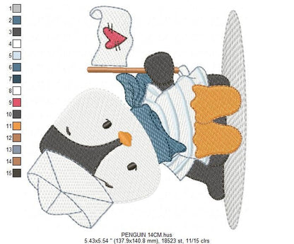 Penguin embroidery design - Animal embroidery designs machine embroidery pattern - Baby boy embroidery file  instant download Penguin sailor Marcia Embroidery