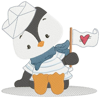 Penguin embroidery design - Animal embroidery designs machine embroidery pattern - Baby boy embroidery file  instant download Penguin sailor Marcia Embroidery