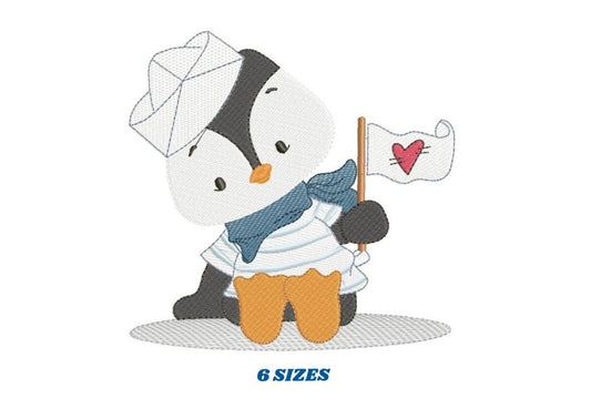 Penguin embroidery design - Animal embroidery designs machine embroidery pattern - Baby boy embroidery file  instant download Penguin sailor Marcia Embroidery