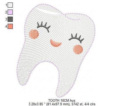 Tooth Fairy embroidery designs - Tooth embroidery design machine embroidery pattern - Baby girl embroidery file - Pixie instant download