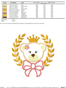 Teddy Bear embroidery designs - Baby girl embroidery design machine embroidery pattern - Boy embroidery file - Bear applique design Frame