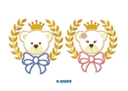 Teddy Bear embroidery designs - Baby girl embroidery design machine embroidery pattern - Boy embroidery file - Bear applique design Frame