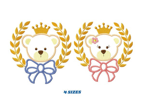 Teddy Bear embroidery designs - Baby girl embroidery design machine embroidery pattern - Boy embroidery file - Bear applique design Frame