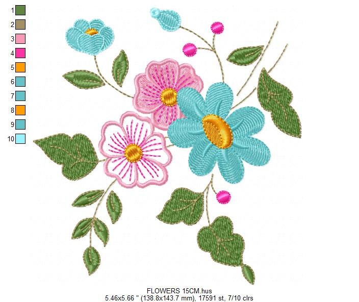 Flowers embroidery designs - Flower embroidery design machine embroidery pattern - floral embroidery file - instant download digital file