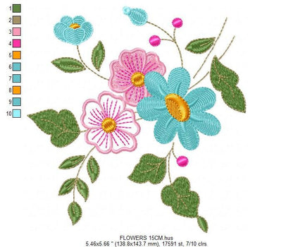 Flowers embroidery designs - Flower embroidery design machine embroidery pattern - floral embroidery file - instant download digital file