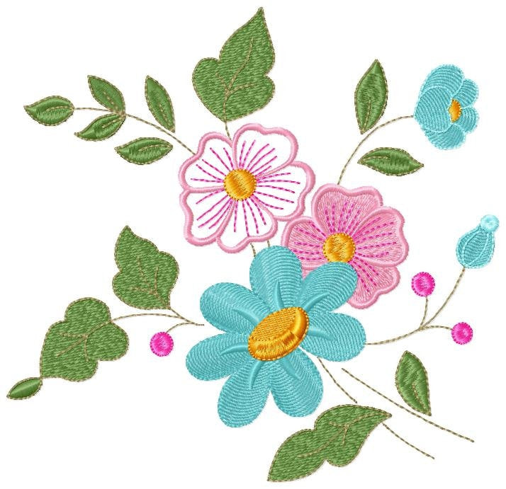 Flowers embroidery designs - Flower embroidery design machine embroidery pattern - floral embroidery file - instant download digital file