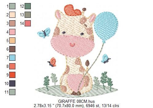 Giraffe embroidery design - Animal embroidery designs machine embroidery pattern - Baby boy embroidery file - Instant download digital file