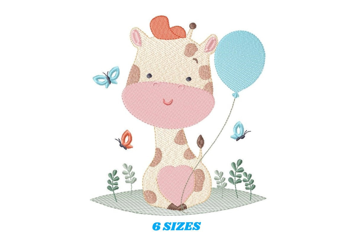 Giraffe embroidery design - Animal embroidery designs machine embroidery pattern - Baby boy embroidery file - Instant download digital file