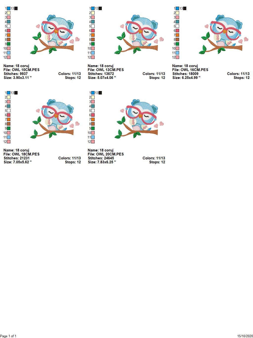 Owl embroidery design - Owl with glasses embroidery design machine embroidery pattern - bird embroidery file school teacher digital download