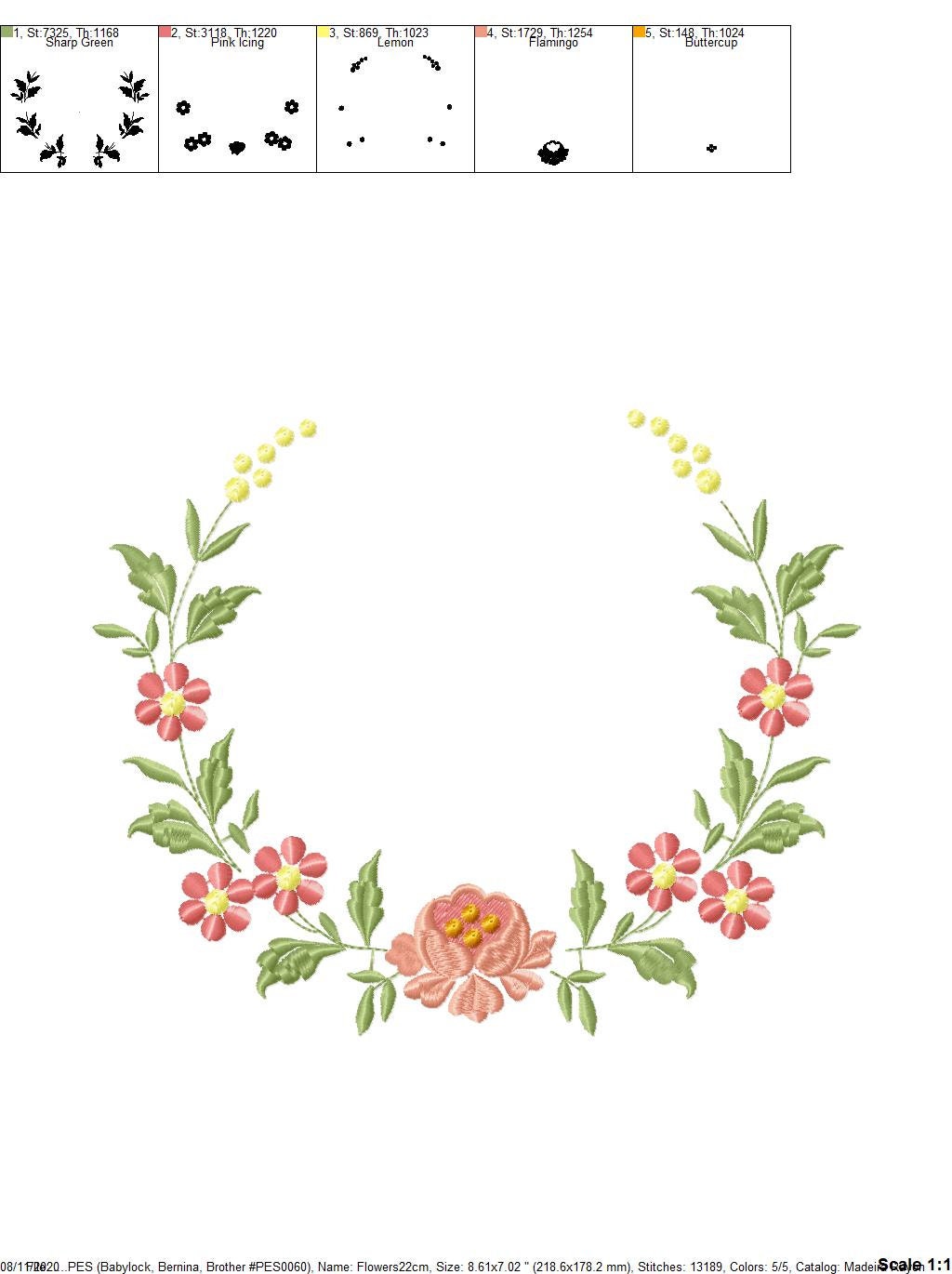 Monogram Frame embroidery designs - Flower embroidery design machine embroidery pattern - rose wreath embroidery file - baby girl embroidery