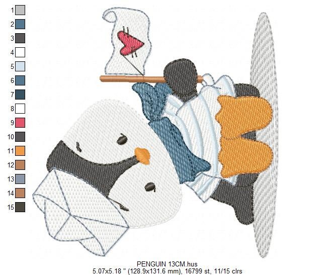 Penguin embroidery design - Animal embroidery designs machine embroidery pattern - Baby boy embroidery file  instant download Penguin sailor Marcia Embroidery