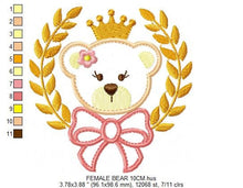 Load image into Gallery viewer, Teddy Bear embroidery designs - Baby girl embroidery design machine embroidery pattern - Boy embroidery file - Bear applique design Frame
