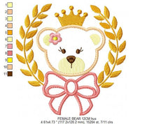 Charger l&#39;image dans la galerie, Teddy Bear embroidery designs - Baby girl embroidery design machine embroidery pattern - Boy embroidery file - Bear applique design Frame
