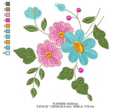 Flowers embroidery designs - Flower embroidery design machine embroidery pattern - floral embroidery file - instant download digital file