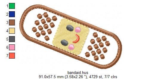 Band aid embroidery design - Pillbox embroidery designs machine embroidery pattern - emergency medical kit applique - injection embroidery