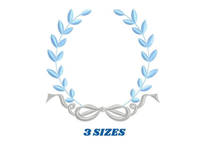 Laurel embroidery designs - Monogram frame embroidery design machine embroidery pattern - Baby boy embroidery file - Laurel wreath with Lace