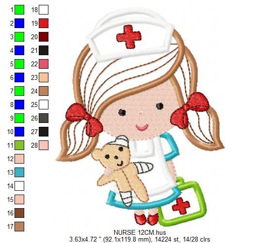 Nurse embroidery design - Doctor embroidery designs machine embroidery pattern - Nurse applique design - medical embroidery file hospital