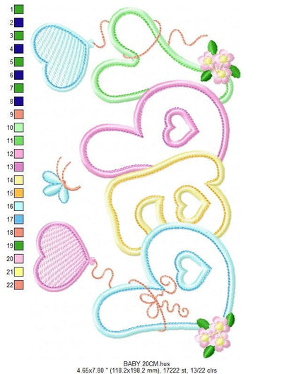 Baby embroidery design - Newborn embroidery designs machine embroidery pattern - Nursery embroidery file - Baby girl embroidery boy kid