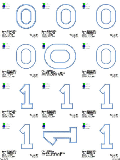 Numbers embroidery designs set - Number Applique Design - Birthday Embroidery machine embroidery file - Numbers applique design download
