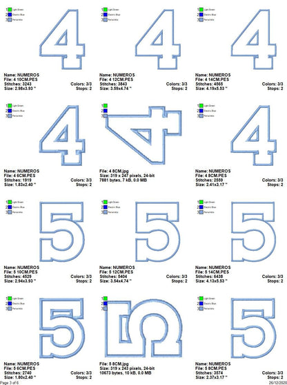 Numbers embroidery designs set - Number Applique Design - Birthday Embroidery machine embroidery file - Numbers applique design download