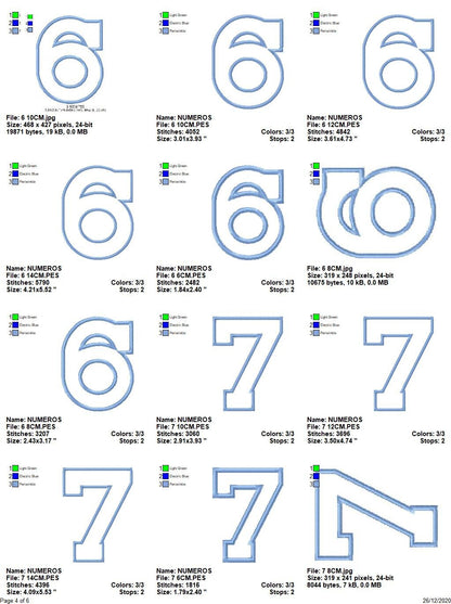 Numbers embroidery designs set - Number Applique Design - Birthday Embroidery machine embroidery file - Numbers applique design download