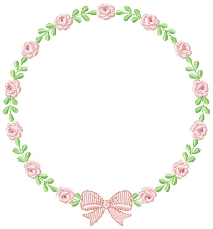 Roses laurel embroidery designs - Monogram embroidery design machine embroidery pattern - Floral Frame embroidery file - wreath of flowers