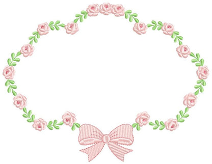 Roses laurel embroidery designs - Monogram embroidery design machine embroidery pattern - Floral Frame embroidery file - wreath of flowers