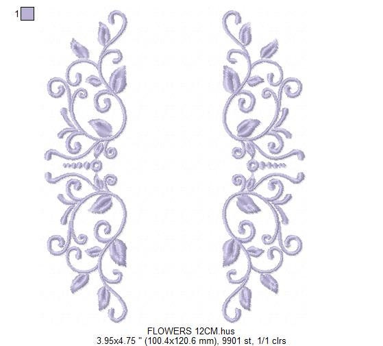 Monogram Frame embroidery designs - Flower embroidery design machine embroidery pattern - Frame embroidery file - towel embroidery tea towel