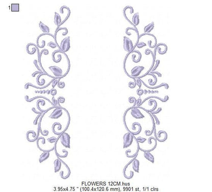 Monogram Frame embroidery designs - Flower embroidery design machine embroidery pattern - Frame embroidery file - towel embroidery tea towel