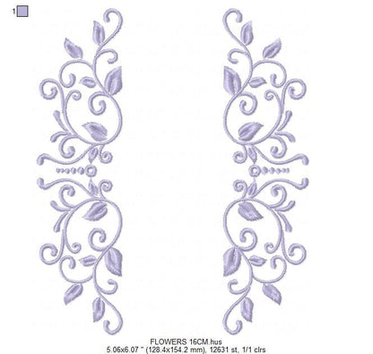 Monogram Frame embroidery designs - Flower embroidery design machine embroidery pattern - Frame embroidery file - towel embroidery tea towel