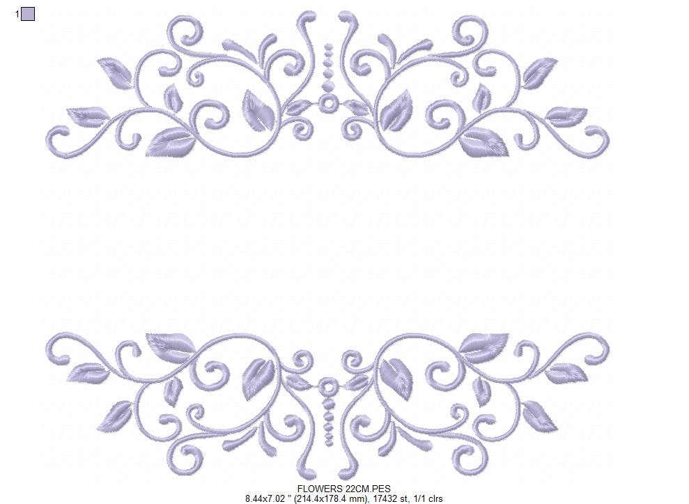 Monogram Frame embroidery designs - Flower embroidery design machine embroidery pattern - Frame embroidery file - towel embroidery tea towel