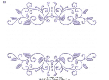 Monogram Frame embroidery designs - Flower embroidery design machine embroidery pattern - Frame embroidery file - towel embroidery tea towel