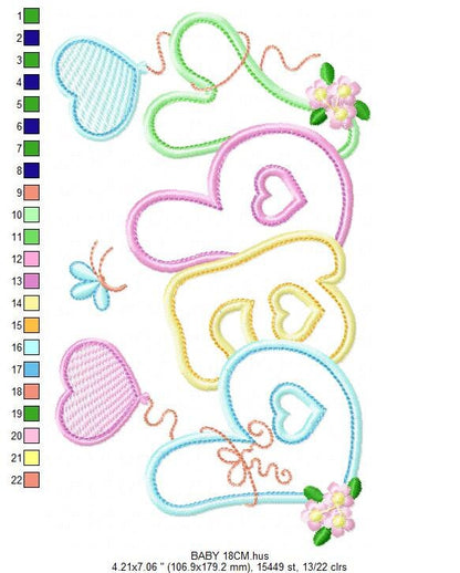 Baby embroidery design - Newborn embroidery designs machine embroidery pattern - Nursery embroidery file - Baby girl embroidery boy kid