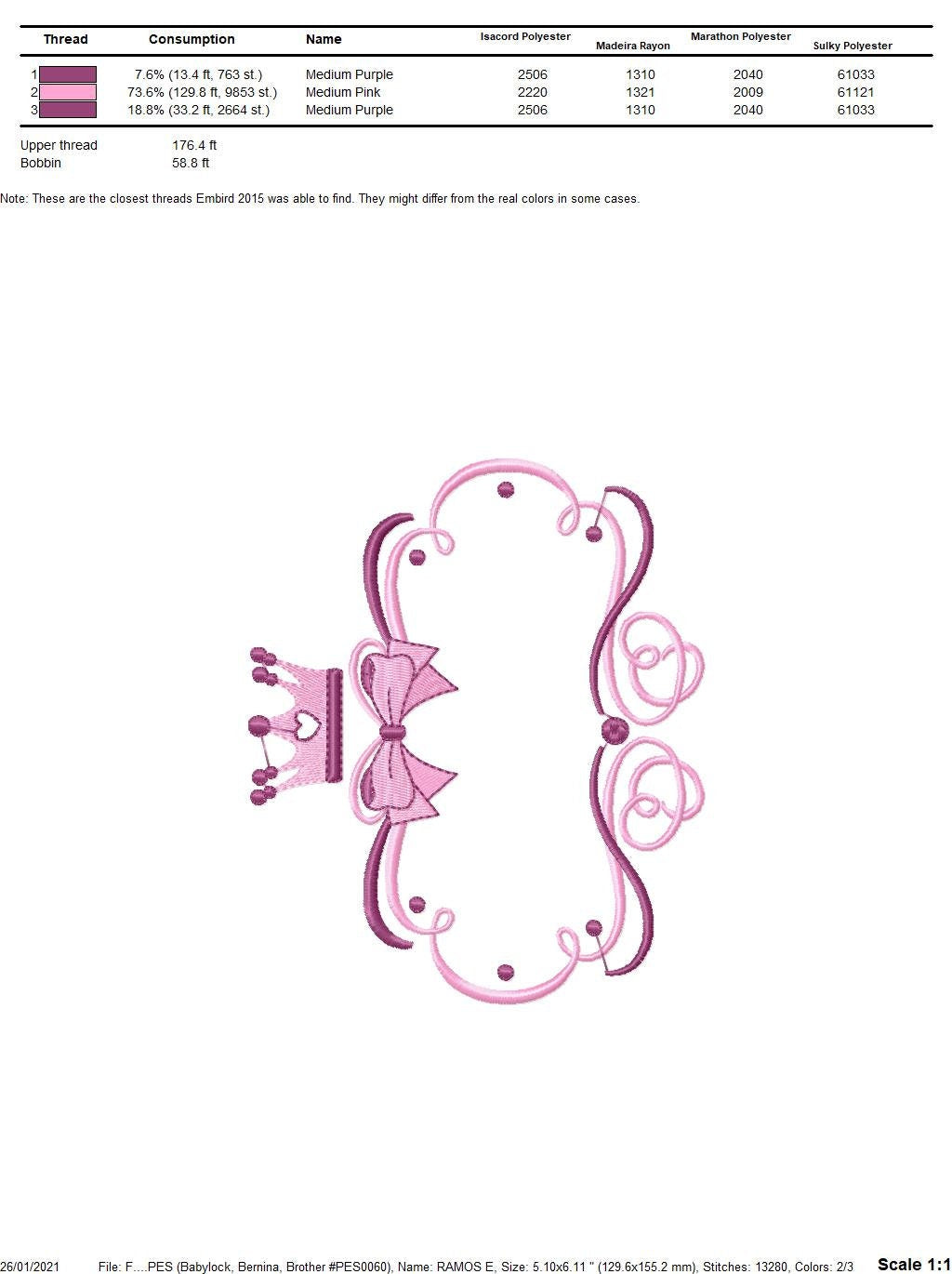 Crown embroidery designs - Princess Frame embroidery design machine embroidery pattern - newborn embroidery file - Princess Monogram frame