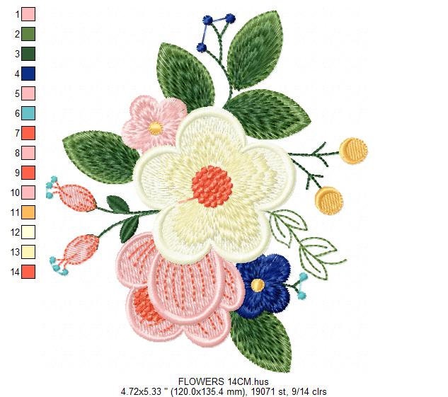 Flowers embroidery designs - Flower embroidery design machine embroidery pattern - floral embroidery file - instant download digital file