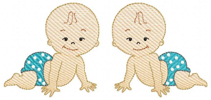 Baby boy embroidery design - Twins Bothers machine embroidery pattern - Toddler Newborn file - Instant digital download pes jef dst hus vp3