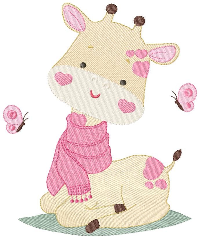 Giraffe embroidery design - Animal embroidery designs machine embroidery pattern - Baby girl embroidery file - Instant download digital file