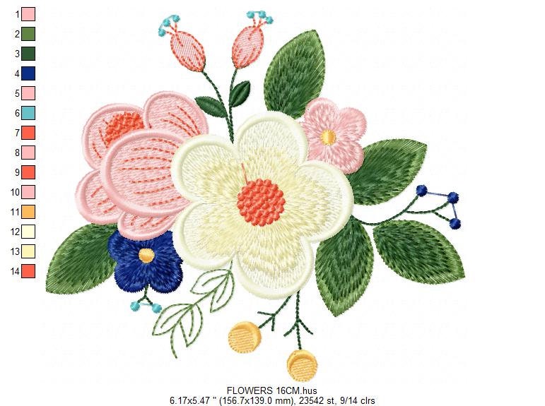 Flowers embroidery designs - Flower embroidery design machine embroidery pattern - floral embroidery file - instant download digital file