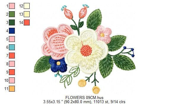 Flowers embroidery designs - Flower embroidery design machine embroidery pattern - floral embroidery file - instant download digital file