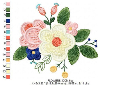 Flowers embroidery designs - Flower embroidery design machine embroidery pattern - floral embroidery file - instant download digital file