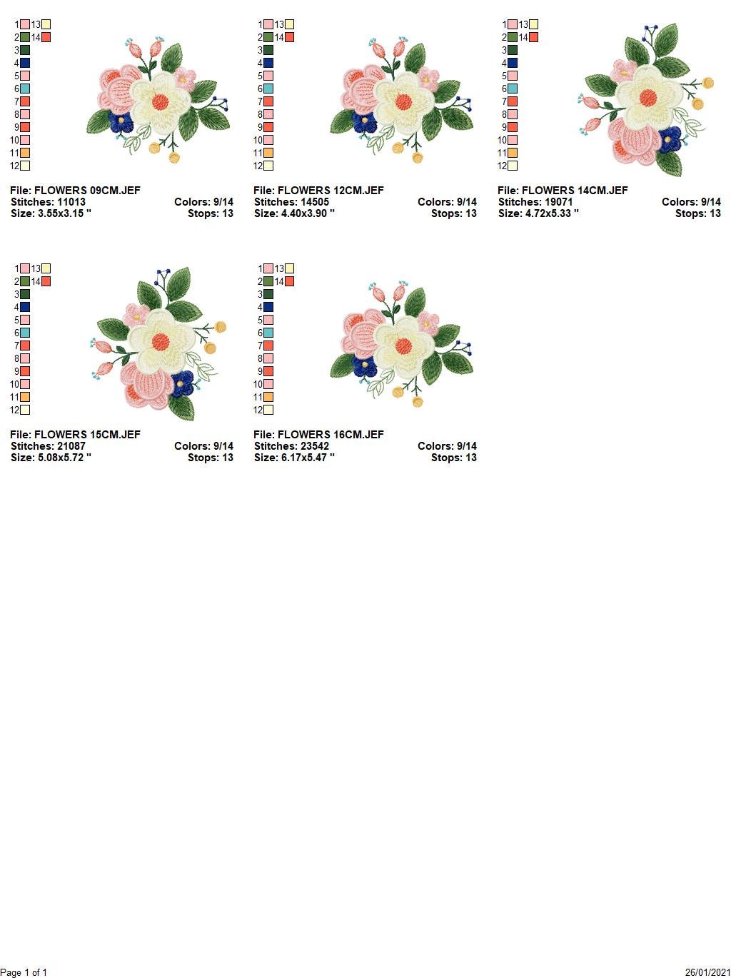 Flowers embroidery designs - Flower embroidery design machine embroidery pattern - floral embroidery file - instant download digital file