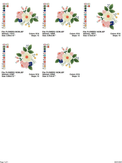 Flowers embroidery designs - Flower embroidery design machine embroidery pattern - floral embroidery file - instant download digital file