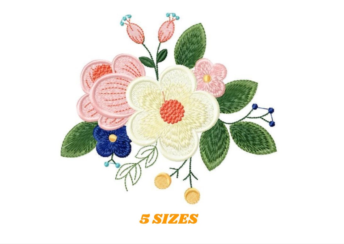 Flowers embroidery designs - Flower embroidery design machine embroidery pattern - floral embroidery file - instant download digital file